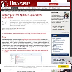 Editory pro TeX a LaTeX: Geany, TeXworks, Texmaker a Kile
