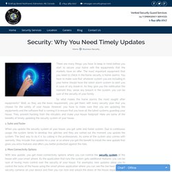 Security: Why You Need Timely Updates