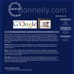 edonnelly.com - Great Books on G'Oogle and Internet Pharrchive