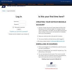 EDTECH Moodle: Log in to the site