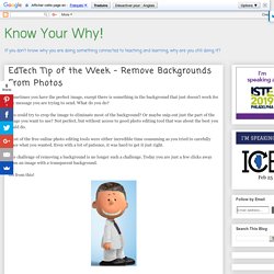 Know Your Why!: EdTech Tip of the Week - Remove Backgrounds From Photos