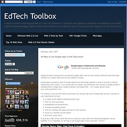 40 Ways to use Google Apps in the Classrooom
