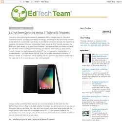 Donating Nexus 7 Tablets to Teachers!