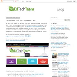 EdTechTeam Live: You Don't Know Geo!