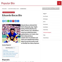 Eduardo Bacas Net worth, Salary, Bio, Height, Weight, Age, Wiki, Zodiac Sign, Birthday, Fact