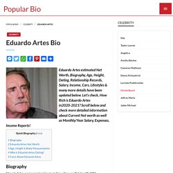 Eduardo Artes Net worth, Salary, Bio, Height, Weight, Age, Wiki, Zodiac Sign, Birthday, Fact