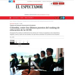 Colombia, entre los últimos puestos del ranking de educación de la OCDE