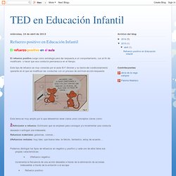 TED en Educación Infantil: Refuerzo positivo en Educación Infantil