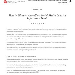 How to Educate Yourself on Social Media Law: An Influencer's Guide — Ian Corzine