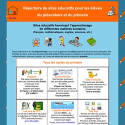 Sites éducatifs gratuits pour le préscolaire et le primaire - matières