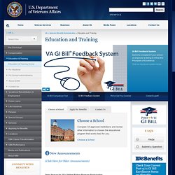 The Home for All Educational Benefits Provided by the Department of Veterans Affairs