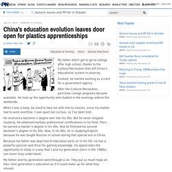 China's education evolution leaves door open for plastics apprenticeships