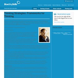 Edward de Bono Thinking Tools and skills for the education sector - BlueSkySkills