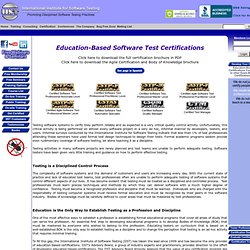 Education-Based Software Test Certifications