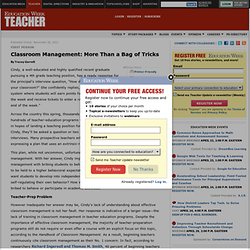 Classroom Management: More Than a Bag of Tricks