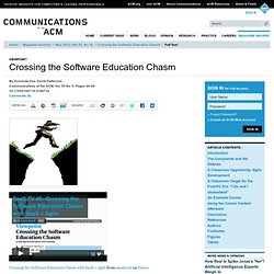 Crossing the Software Education Chasm