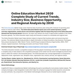 Online Education Market 2020 Complete Study of Current Trends, Industry Size, Business Opportunity, and Regional Analysis by 2030 — Teletype