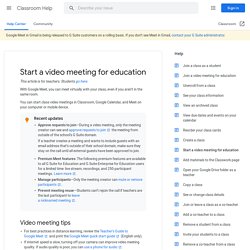 Start a video meeting for education - Computer - Classroom Help