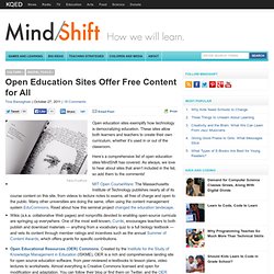 Open Education Sites Offer Free Content for All