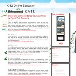 Online and Correspondence Courses offered by Forest Trail Academy