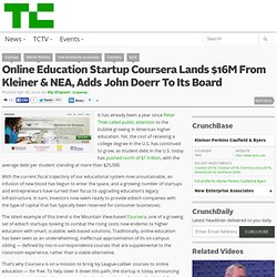 Online Education Startup Coursera Lands $16M From Kleiner & NEA, Adds John Doerr To Its Board