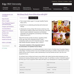 Early Years Education with QTS*, BA (Hons)