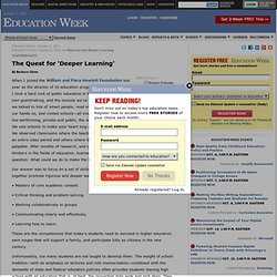 The Quest for 'Deeper Learning'