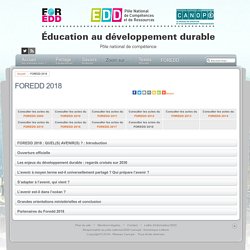 Éducation au développement durable - FOREDD 2018
