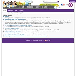 Exemples de projets — Education au Développement Durable