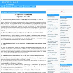The Devoted Friend - Question Answers