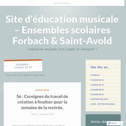 Site d'éducation musicale - Ensembles scolaires Forbach & Saint-Avold