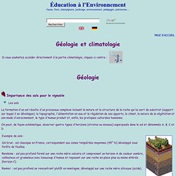 La vigne : Géologie - Education Environnement