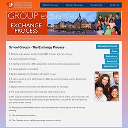 Canadian Education Exchange Foundation - Group Exchanges - The Exchange Process