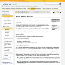 Alberta Education - Alberta Graduate Applicants