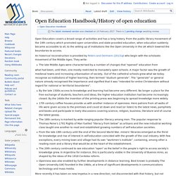 Open Education Handbook/History of open education - Wikibooks, open books for an open world