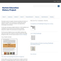 Harlem Education History Project