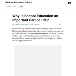 Why Is School Education an Important Part of Life?