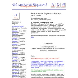 Education in England - Timeline