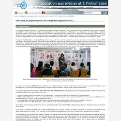 éducation aux médias et à l'information - naissance du projet web radio au collège Montaigne (2016-2017)
