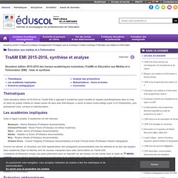 Éducation aux médias et à l'information - TraAM EMI 2015-2016, synthèse et analyse