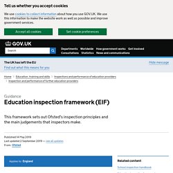 Education inspection framework (EIF)