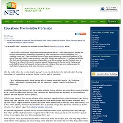 Education: The Invisible Profession