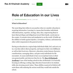 Role of Education in our Lives. What is Education?