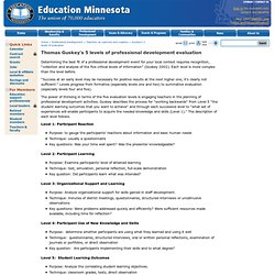 Education Minnesota Guskey's 5 levels of evaluation