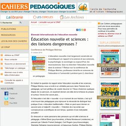 Éducation nouvelle et sciences : des liaisons dangereuses