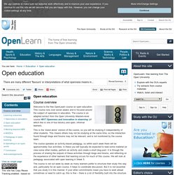 Open education - Martin Weller Openlearn open course