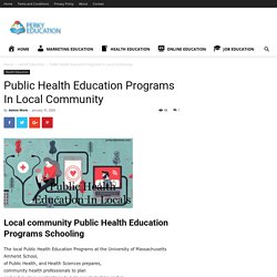 Public Health Education Programs In Local Community - PerkyEducation