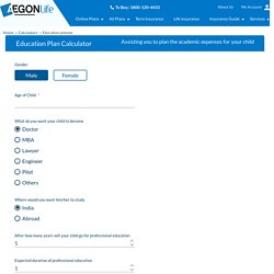 Child Education Planner - Online Finance Calculators by Aegon Life