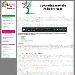 Education populaire et COP 21 - Site internet de la CRAJEP Île-de-France