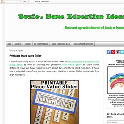 Suzie's Home Education Ideas: Printable Place Value Slider